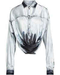 DIESEL - Two-Tone Denim-Style Satin Shirt - Lyst