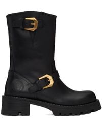 Versace - Medusa-Embossed Leather Boots - Lyst