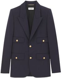Saint Laurent - Single-Breasted Long-Sleeved Jacket - Lyst