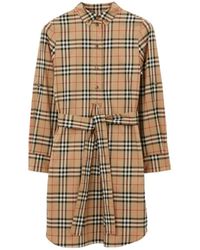 Burberry - Vintage Checked Tie-Waist Shirt Dress - Lyst