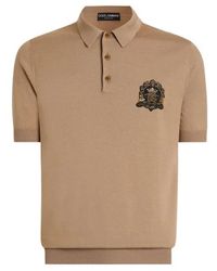 Dolce & Gabbana - Heraldic Patch Polo Shirt - Lyst