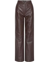 ROTATE BIRGER CHRISTENSEN - Leather Straightleg Pants - Lyst
