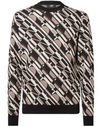 Fendi - Logo Jacquard Crewneck Jumper - Lyst