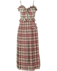 Alessandra Rich - Silk-Crepe De Chine Midi Dress - Lyst