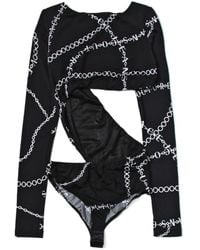 Versace Jeans Couture - Couture Necklace Print Long-Sleeved Bodysuit - Lyst