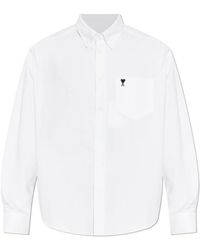 Ami Paris - Ami Logo Embroidered Long-Sleeve Shirt - Lyst