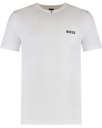 BOSS - Boss Stripe Detailed Short-Sleeved T-Shirt - Lyst