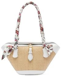 Dolce & Gabbana - Capri Medium Leather-Trimmed Raffia Tote Bag - Lyst
