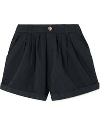 Doen - Pleated Organic Cotton-Poplin Shorts - Lyst
