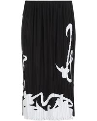 Lanvin - Two-Toned Straight Hem Pleated Skirt - Lyst