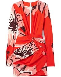 Johanna Ortiz - Gangaway Twist-Front Floral-Print Crepe Mini Dress - Lyst