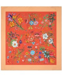 Gucci - Floral Printed Square Scarf - Lyst