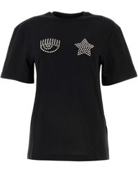 Chiara Ferragni - Eyelike-Motif Cotton T-Shirt - Lyst