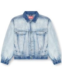 DIESEL - D-Denver-Fsi1 Cropped Denim Jacket - Lyst