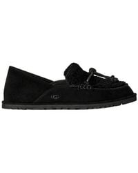 UGG - Zora Shearling-Trim Bow Loafers - Lyst