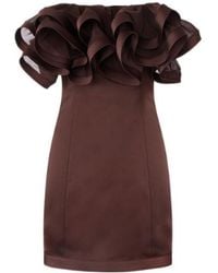 Elisabetta Franchi - Strapless Lace-Up Mini Dress - Lyst