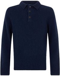 Aspesi - Long-Sleeved Polo Collar Sweater - Lyst