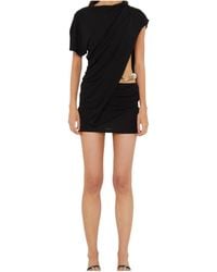 Christopher Esber - Short Sleeve Draped Embellished Mini Dress - Lyst