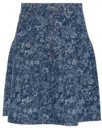 Ganni - Floral-Print Flared Skirt - Lyst