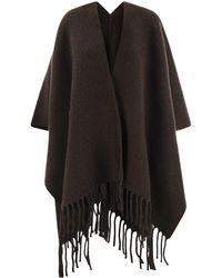 Brunello Cucinelli - Fringed-Edge Knitted Cape - Lyst
