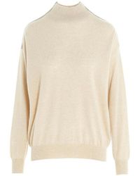 Brunello Cucinelli - Brass-Embellished Cashmere Jumper - Lyst