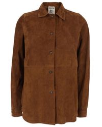 Semicouture - Semi Couture Suede Button-Up Shirt - Lyst