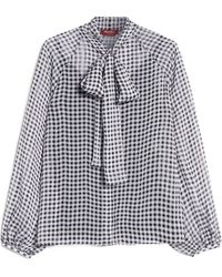 Max Mara - Studio Pussy-Bow Long-Sleeved Blouse - Lyst