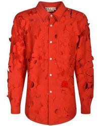 Marni - Cut Out Detailed Boxy Fit Shirt - Lyst