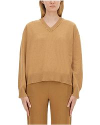 Fabiana Filippi - Sequin-Embellished V-Neck Knitted Jumper - Lyst