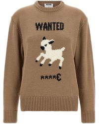 Moschino - Extra-Fine Merino Wool Intarsia Sweater - Lyst