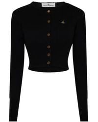 Vivienne Westwood - Logo Wool Bea Cropped Cardigan - Lyst