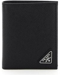 Prada - Triangle Logo Bifold Wallet - Lyst