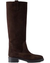 Aeyde - Solid Suede Knee Boots - Lyst