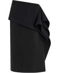 Ferragamo - Asymmetric Skirt With Peplum Detail - Lyst