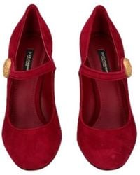 Dolce & Gabbana - Roundtoe Mary Jane Flats - Lyst