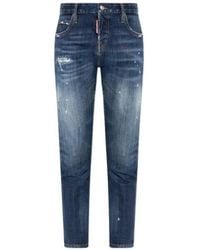 DSquared² - Distressed Logo Patch Jeans - Lyst
