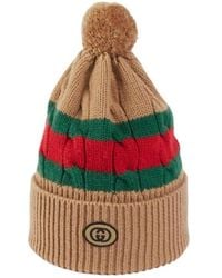 Gucci - Web Stripe Knit Beanie - Lyst