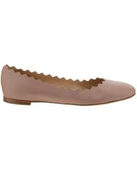 Chloé - Chloé Lauren Scalloped-Trim Ballerinas - Lyst