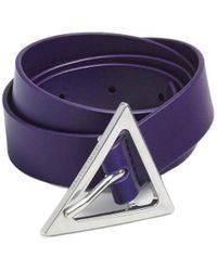 Bottega Veneta - Triangle-Buckle Leather Belt - Lyst