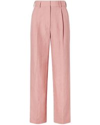 Blazé Milano - Sun Fox Pleated Linen Straight-Leg Pants - Lyst