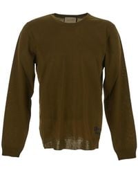 Gucci - Logo Embroidered Crewneck Sweater - Lyst