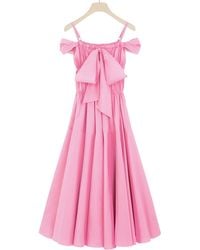 Patou - Bow-Detailed Off-Shoulder Midi Dress - Lyst