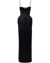 Magda Butrym - Crochet-Trimmed Satin Bustier Gown - Lyst