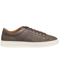 BOSS - Leather Sneakers - Lyst