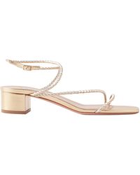 Aquazzura - Luca 35 Braided Metallic Leather Sandals - Lyst