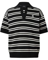 Amiri - Striped Knit Polo Top - Lyst