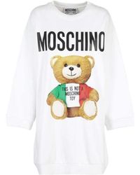 Moschino - Teddy Motif-Print Sweatshirt Dress - Lyst