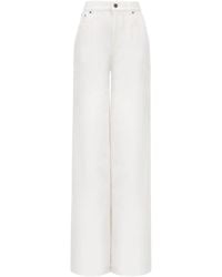 Chloé - Chloé Logo Patch Wide-Leg Jeans - Lyst