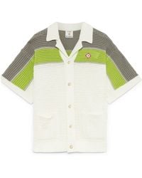 CASABLANCA - Stripe Crochet Short Sleeve Shirt - Lyst