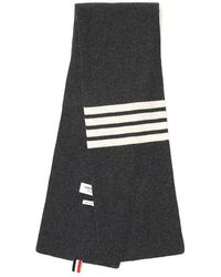 Thom Browne - Full Needle Rib Scarf With 4-Bar Stripe - Lyst